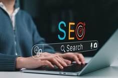 Search Engine Optimization (SEO) strategy showing keyword research, Google rankings, website optimization, and organic traffic growth.